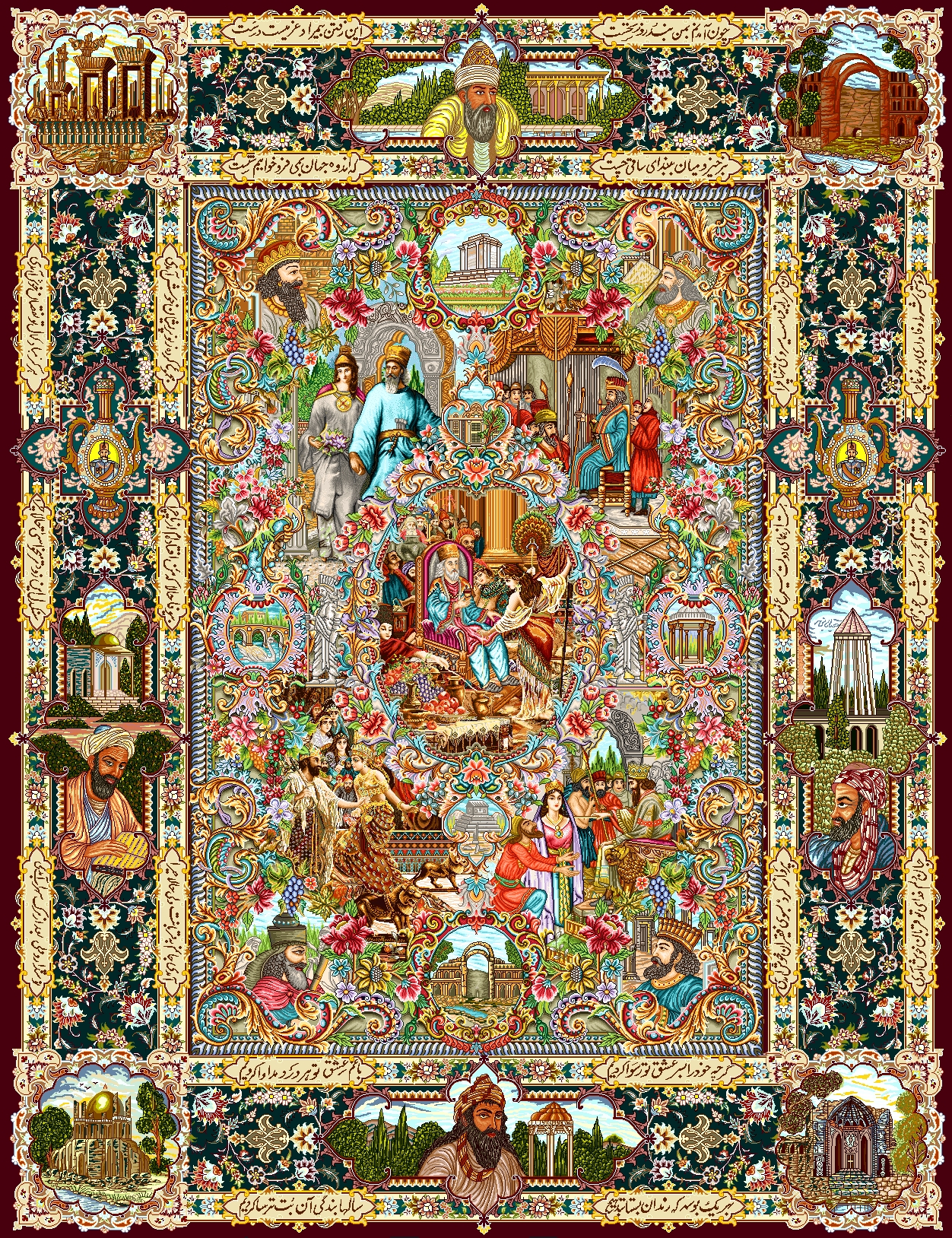 نخ و نقشه مصالح تابلوفرش دستباف کد 269